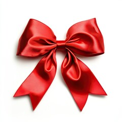 Fototapeta premium Red satin ribbon bow