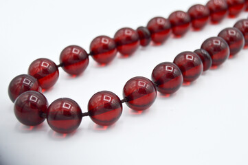Red beads sequenced, short rosary, tespih tesbih