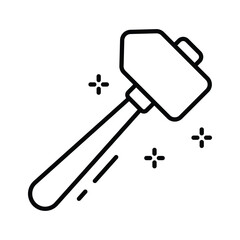 Here is a premium outline icon of hammer