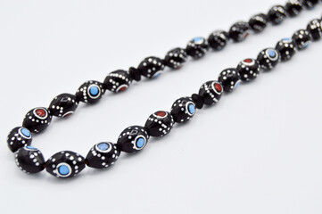 Black and silver beads sequenced, short rosary, tespih tesbih