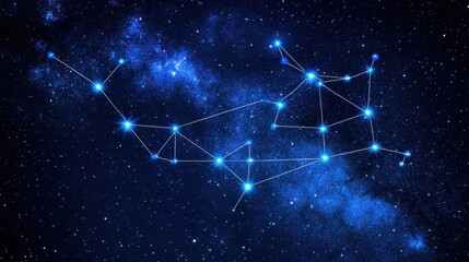 Entrepreneurial vision framed as constellations in the night, glowing star paths connecting financial insights