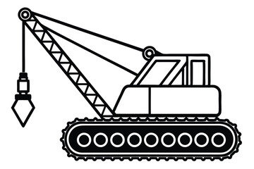 Crawler crane vector icon silhouette
