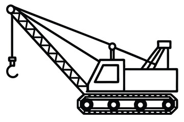 Crawler crane vector icon silhouette