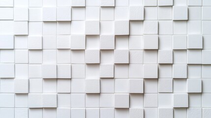 Abstract white ceramic mosaic tile wall texture interior space background image modern design
