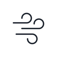 Wind editable stroke outline icon isolated on transparent background flat vector illustration. Pixel perfect.