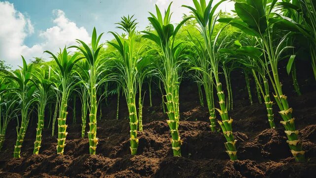 Ginger cultivation on the hillside slope.