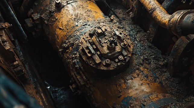 Large bore drill head positioned over thick steel pipe segment