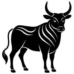 Fototapeta premium bull silhouette vector icon on white background