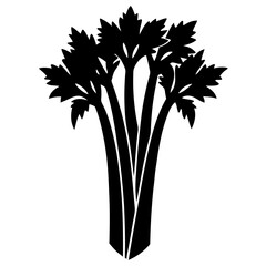 celery silhouette vector icon white background 
