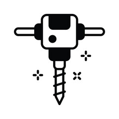 Jackhammer icon amazingly designed in glyph style