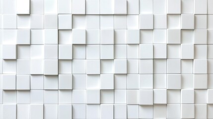 Abstract white ceramic mosaic tile wall texture art modern design indoor environment aesthetic viewpoint
