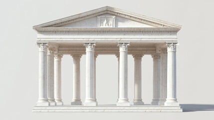 Striking marble temple facade: a monumental structure with imposing columns and intricate architectural details.