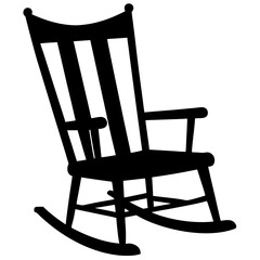 rocking chair silhouette vector icon on white background