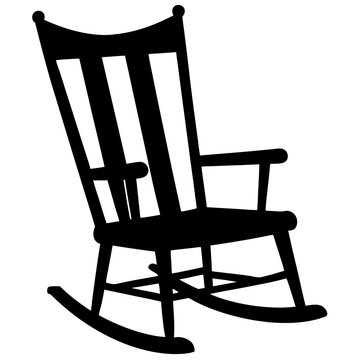 recommend clip art: rocking chair silhouette vector icon on white background