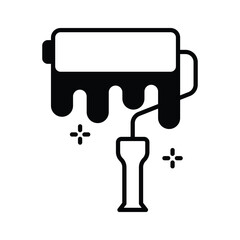 Ready to use glyph icon showing paint roller