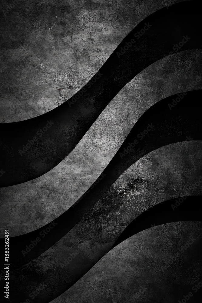 Poster abstract dark gray texture background with wavy lines and grunge effect for creative design and back