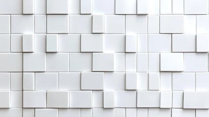 Artistic white ceramic mosaic tile wall textures in modern interior design environments