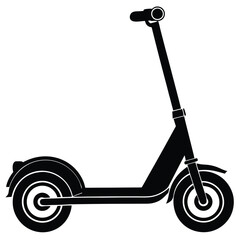Simple Motorized Scooter Silhouette  High-Quality Vector for Transportation Branding