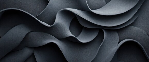 Obraz premium Abstract dark gray wavy textured design