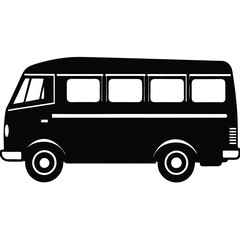 Simple Pickup Bus Silhouette  High-Quality Vector for Public Transport Branding