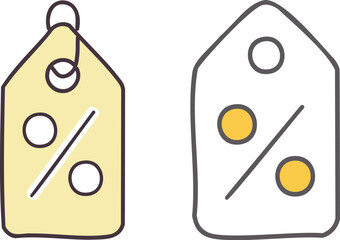 Discount tag icon with percentage symbol · Flat promo label for ecommerce deals, offers and digital marketing visuals. Sale tag with percent sign vector