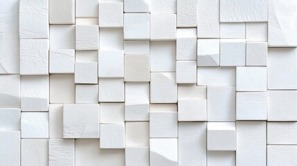 Abstract white ceramic mosaic tile wall texture in contemporary design interior decor low res