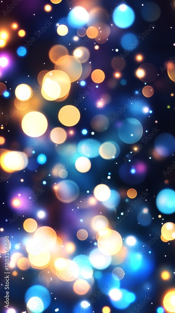 Poster vertical digital bokeh background creating a bright and innovative atmosphere for technology themes