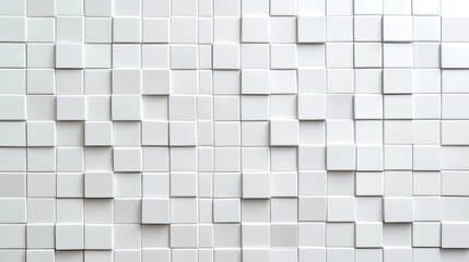 Abstract white ceramic mosaic tile wall texture art contemporary design indoor environment