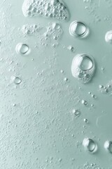 Serene Liquid Surface with Bubbles and Subtle Texture in a Minimalist Style for Cosmetics and Skincare Products