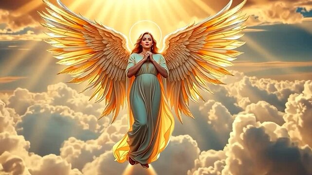Seraph Angel in Heaven's Embrace: A Divine Artwork