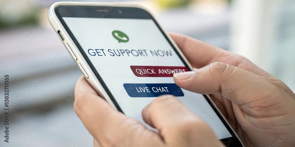 Poster closeup shot of a person's hand using a mobile phone to get support on a mobile phone screen. the fo