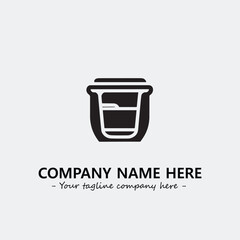 Cup illustration black and white for logo company vector image
