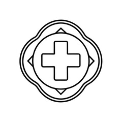 First aid cross medallion vector illustration