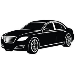 Obraz premium Sedan Silhouette Line Art Perfect for Web, Mobile & Print Design