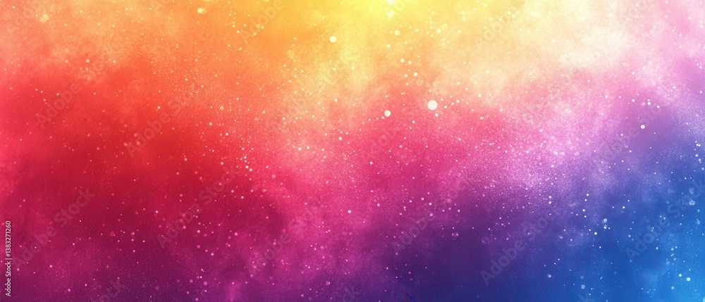 Poster vibrant cosmic nebula with colorful gradient and sparkling stars creating an ethereal dreamlike atmo