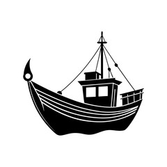 Fishing Borat Silhouette Vector Illustration