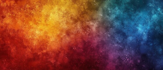 Vibrant abstract painting with a gradient of warm and cool colors creating a dynamic and artistic texture background