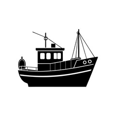 Fishing Borat Silhouette Vector Illustration