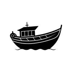 Floating boat set silhouette vector art