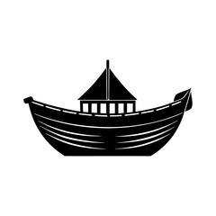 Floating boat set silhouette vector art