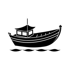 Floating boat set silhouette vector art