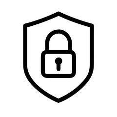 Security shield icons, security shields logotypes with check mark and padlock. Security shield symbols. Vector illustration. Shield, Protection, Security Vector Icon, Isolated Lineal Vector Icon.
