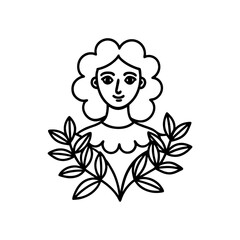 Floral girl silhouette illustration