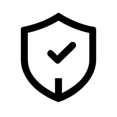 Security shield icons, security shields logotypes with check mark and padlock. Security shield symbols. Vector illustration. Shield, Protection, Security Vector Icon, Isolated Lineal Vector Icon.
