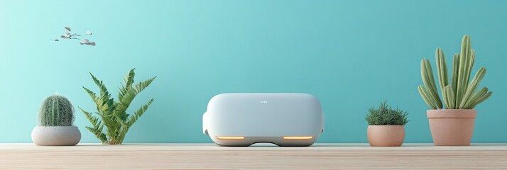 VR Headset with Plants