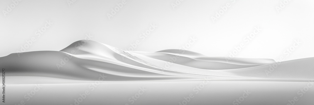 Aufkleber pure white snowy landscape with soft curves and delicate shadows showcasing calmness and minimalism 