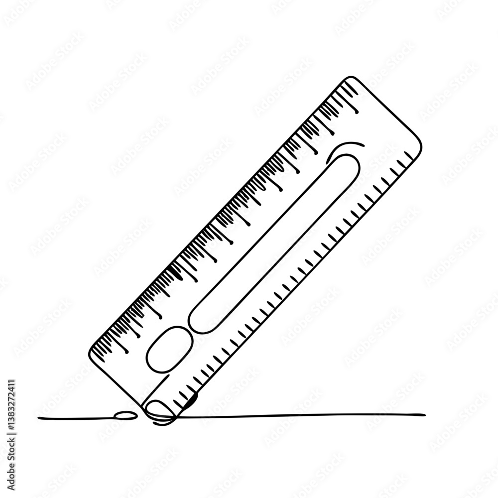Poster ruler measuring a line in a minimalist style