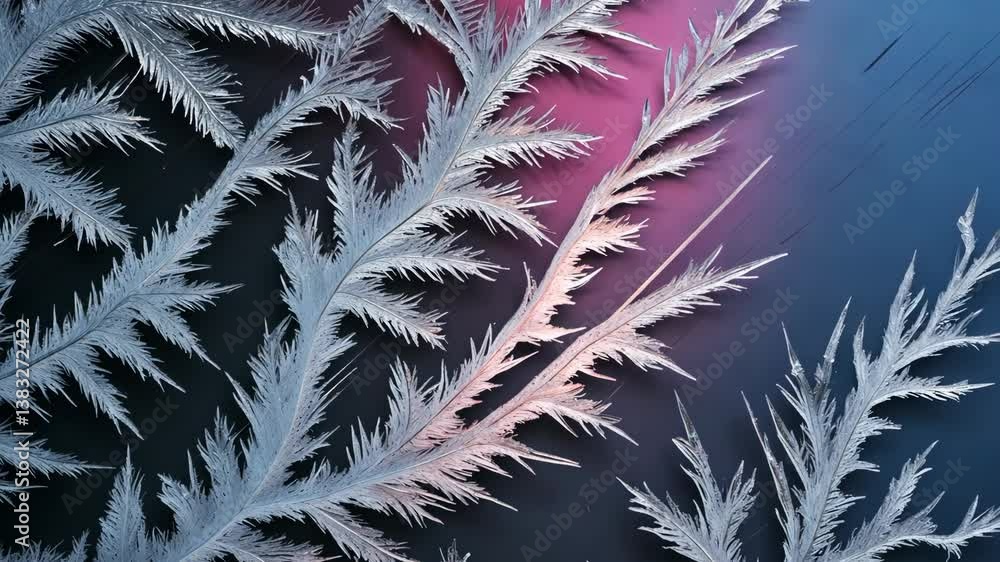 Poster frosty winter patterns on the window