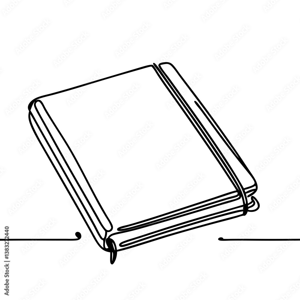 Poster sketch of a closed notebook on a plain background