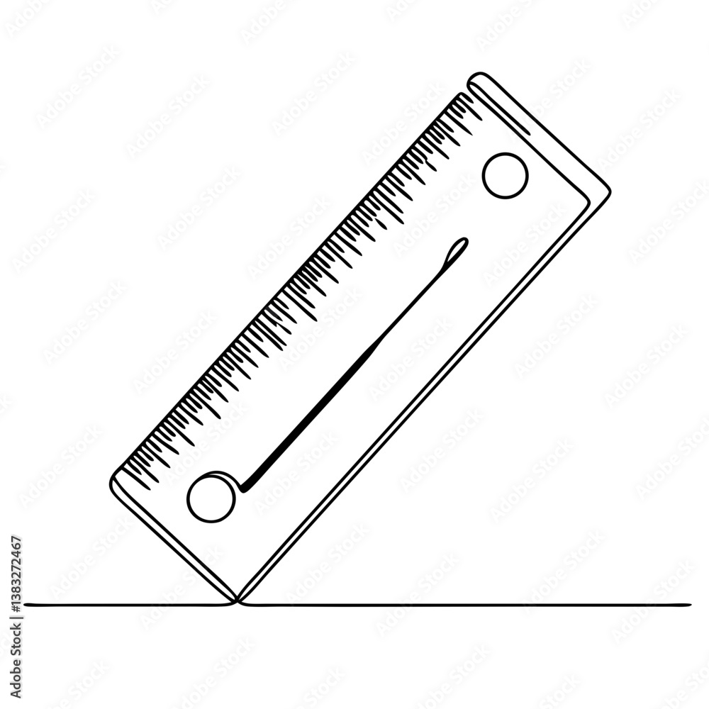 Poster ruler measuring line in a minimalistic design